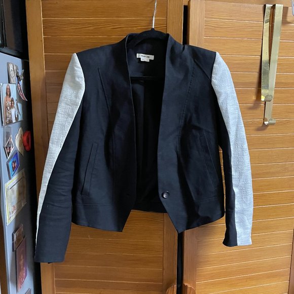 Helmut Lang White &  Black Contrast Bolero Blazer - Picture 2 of 5